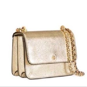 Tory Burch Crinkle Metallic Mini Cross Body Bag